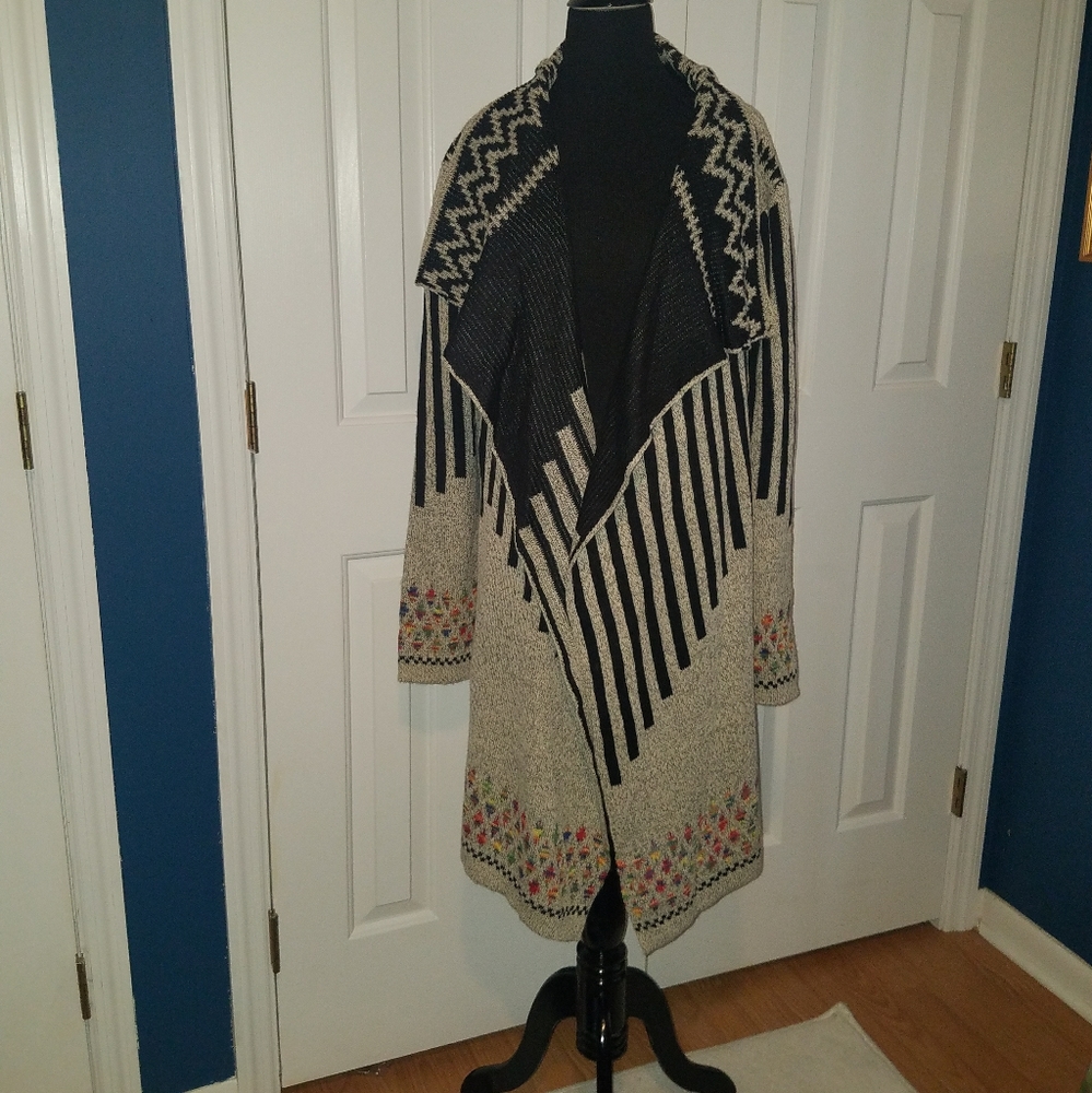Multi Pattern Cardigan Sweater